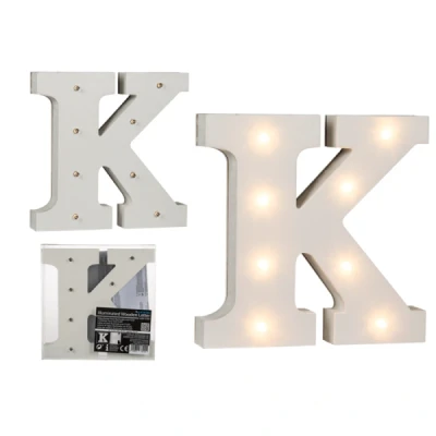 Abbildung von Beleuchteter Holz Buchstabe K, mit 8 LED, ca. 16 cm