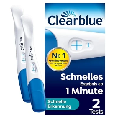 Abbildung von Clearblue Schwangerschaftstest Schnelle Erkennung, 2x Pregnancy Test, über 99 % zuverlässig mit FloorguardTM Technology, Ergebnis innerhalb von 1 Minute
