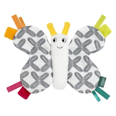 Abbildung von Fehn Knister Schmetterling Activity Rascheltier zum Greifen, Lauschen, Spielen &amp; Geräusche erzeugen fördert Babys Sinne Motorik idealer Begleiter für und Kleinkinder ab Geburt