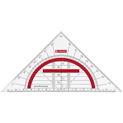 Abbildung von Brunnen 104975923 Geometrie Dreieck Colour Code (für Schule und Büro, 16 cm , bruchsicher, ergonomischer Griff) rot / red
