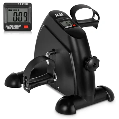 Abbildung von AGM Mini Fitnessbike für zuhause, Arm und Beintrainer Heimtrainer, Sportgerät Bike, Hometrainer Fahrrad Bewegungstrainer Fitnessgerät Zuhause Büro Schwarz