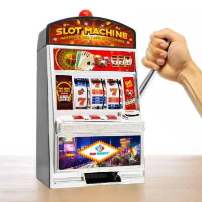 Abbildung von Mad Monkey Slot Machine Spardose XL, im Spielautomaten Design mit Licht und Sound, Geldspielautomat Lichtern, Münzautomat für Kinder Erwachsene, Casino Automat echtes Geld