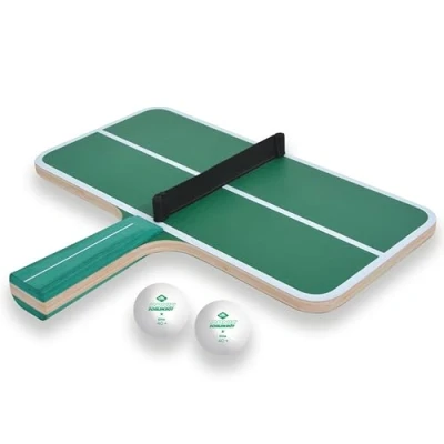 Abbildung von Schildkröt Ping Pong Challenge Tischtennis Set, 1 Schläger in Form Einer kleinen Tischtennisplatte, mit Netzgarnitur, 2 Bälle, Geschicklichkeitsspiel für Groß und Klein, 788459