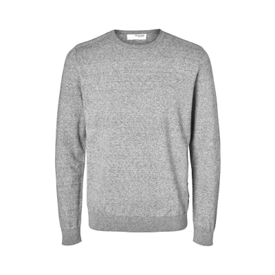 Abbildung von Selected Homme Slhberg CREW NECK Strickpullover, Herren, Größe: XL, Light grey melange