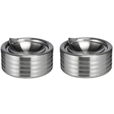 Abbildung von Bambelaa! Aschenbecher mit Deckel Windaschenbecher Design Sturmaschenbecher Klappaschenbecher Bar Edelstahl (2 Stück)