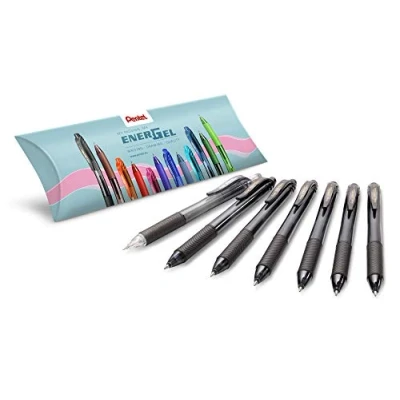 Abbildung von Pentel BL107 AO EnerGel Liquid Gel Tintenroller + PL105 AX EnerGize X Druckbleistift Set bestehend aus 6 Stück Roller, schwarz 1 0,5mm/HB