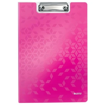 Abbildung von Leitz WOW A4 Klemmbrettmappe mit Abdeckung, Leichtes Polyfoam, Strapazierfähiges Klemmbrett Für bis zu 80 Blatt, Pink, 41990023