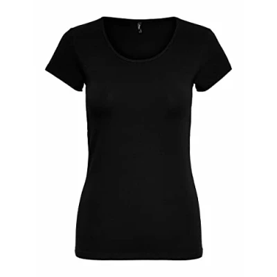 Abbildung von ONLY Damen Onllive Love S/S O Neck Top JRS Blouse, Schwarz, L EU