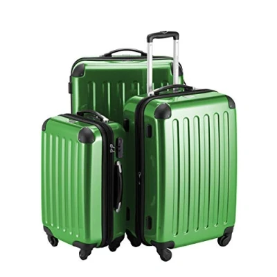 Abbildung von HAUPTSTADTKOFFER Alex 3er Kofferset, Trolley Set, Rollkoffer, Reisekoffer, (S, M &amp; L), Grün