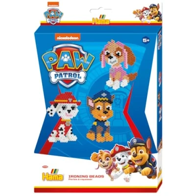 Abbildung von Hama Perlen 7966 Bügelperlen Paw Patrol, kleines Geschenkset mit ca. 2000 Midi Perlen, 5 mm Durchmesser, für Kinder ab Jahren