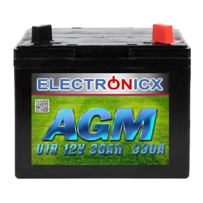 Abbildung von Rasentraktor Batterie AGM 12V 30Ah Akku für Rasenmäher 30 Ah Aufsitzmäher Rasenmähertraktor Plus Rechts U1R 330A Starterbatterie