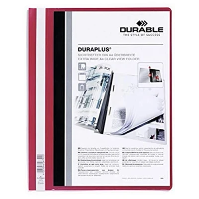 Abbildung von Durable Angebotshefter Duraplus mit Sichttasche für A4, rot, 25er Packung, 257903