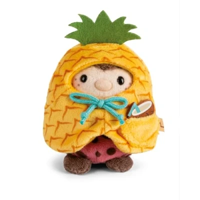 Abbildung von NICI Kuscheltier Marienkäfer Dozz 8cm mit Kokosnuss &amp; Ananaskostüm in Geschenkbox rot Stofftier aus weichem Plüsch, niedliches Plüschtier zum Kuscheln und Spielen, für Kinder Erwachsene 61651