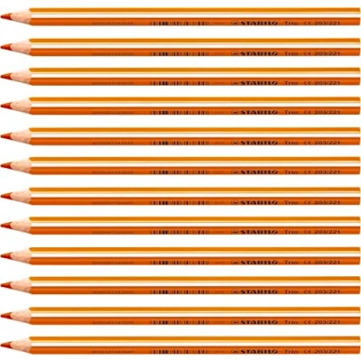 Abbildung von Dreikant Buntstift STABILO Trio dick 12er Pack orange