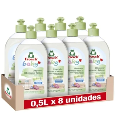Abbildung von Frosch Baby und Saugerreiniger, entfernt Milch Speisereste, hypoallergen umweltfreundlich, 8 Stück x 500 ml