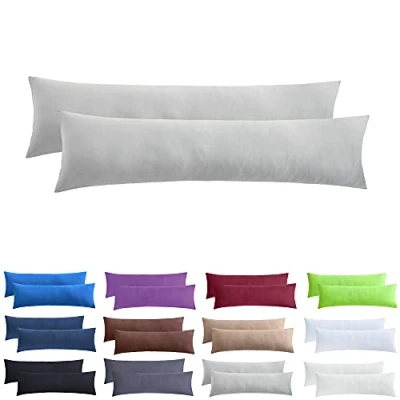 Abbildung von NatureMark 2er Pack Jersey Kissenbezug Kissenhülle Kissenbezüge Seitenschläferkissen Nackenkissen viele Größen und Farben ÖKO TEX (40 x 145 cm (Seitenschläfer/Stillkissenbezug), Silber grau)