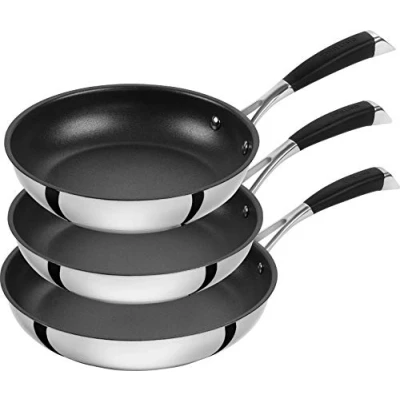Abbildung von ZWILLING CORNELIA POLETTO Bratpfannen, Set 3 teilig (20 cm + 24 28 cm), mit 4 lagiger Antihaftbeschichtung Diamantpartikeln, 18/10 Edelstahl, für alle Herdarten inkl. Induktion