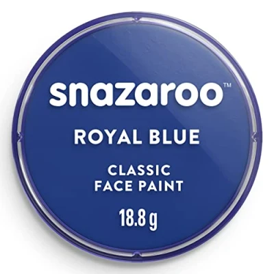 Abbildung von Snazaroo 1118344 Kinderschminke, hautfreundliche hypoallergene Gesichtschminke auf Wasserbasis, wasservermalbar, parabenfrei, 18ml Topf Königsblau
