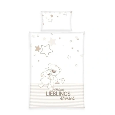 Abbildung von Herding Baby Best Kleinkinder Bettwäsche Set, Jana Lieblingsmensch Wendemotiv, Bettbezug 100 x 135 cm, Kopfkissenbezug 40 60 Baumwolle/Renforcé