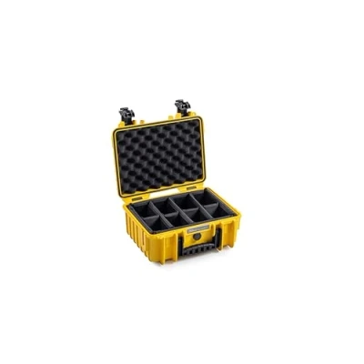 Abbildung von B&amp;W Transportkoffer Outdoor Typ 3000 Gelb mit variabler Facheinteilung wassserdicht nach IP67 Zertifizierung, Staubdicht, Bruchsicher und Unverwüstlich