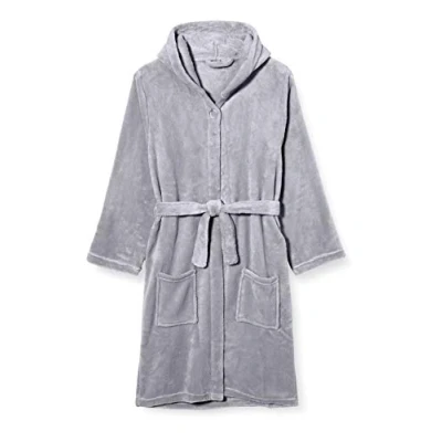 Abbildung von Playshoes Unisex Kinder Fleece Bademantel Morgenmantel, grau, 110/116