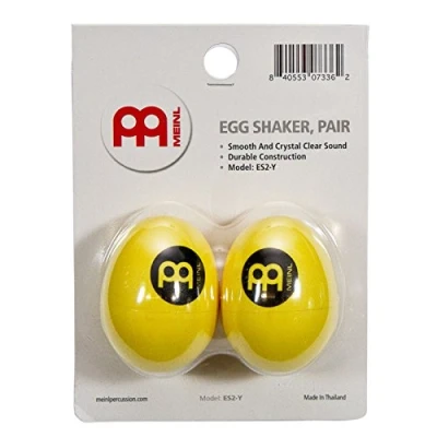 Abbildung von Meinl Percussion Egg Shaker Paar 2 mit klarem, weichem Sound Musikinstrument Kunststoff, Gelb (ES2 Y)