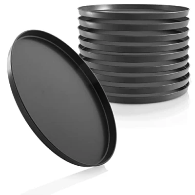 Abbildung von Grizzly Pizzablech rund 28 cm, 10er Set, antihaftbeschichtet, Backblech rund, vielseitig einsetzbar, Made in Germany