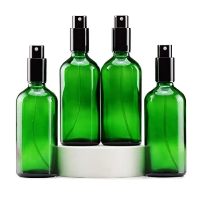 Abbildung von YIZHAO Grün Sprühflasche Glas 100ml, Klein mit [Zerstäuber], für Ätherisches Öle,Kosmetik, Apotheker, Reinigung,Aromatherapie, Massage, Haare 4Pcs