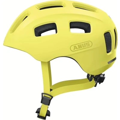 Abbildung von ABUS Fahrradhelm Youn I 2.0 mit Licht für Kinder, Jugendliche und Junge Erwachsene Mädels Jungs Mono gelb, Größe S
