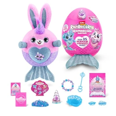 Abbildung von Rainbocorns Mermaidcorn Serie 7 Hase Plüsch zum Sammeln Meerjungfrauen Überraschungen, Kuschel Stofftier, Aufkleber, (Hase)