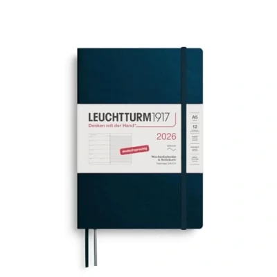 Abbildung von LEUCHTTURM1917 372499 Wochenkalender &amp; Notizbuch Medium (A5) 2026, 12 Monate, Softcover, Deep Sea, Deutsch