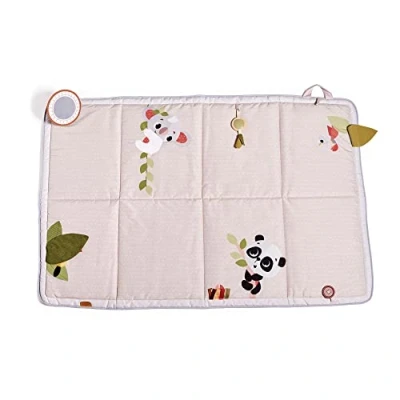 Abbildung von Tiny Love Super Mat, Spielmatte Baby, faltbare Spieldecke (150 x 100 cm), 0+ Monate, 6 Aktivitäten, Krabbeldecke Spiegel, Holzrassel, Knisterspielzeug, 12 Meilensteinkarten, Boho Chic