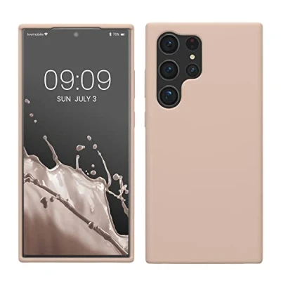 Abbildung von kwmobile Hülle kompatibel mit Samsung Galaxy S23 Ultra dünnes Silikon Handy Case Handyhülle weiche Oberfläche kabelloses Laden Coconut Swirl