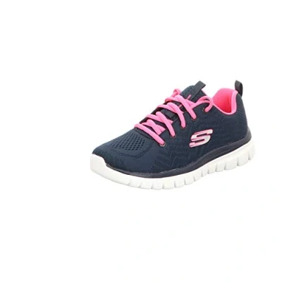 Abbildung von Skechers Damen Graceful Get Connected Sneaker, Navy Mesh Hot Pink Trim, 42 EU