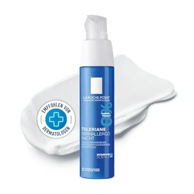Abbildung von La Roche Posay Toleriane Dermallergo Nacht, Beruhigende und feuchtigkeitsspendende Nachtcreme, Gesichtspflege für sehr empfindliche Haut, Nachtpflege allergische, reaktive 40 ml