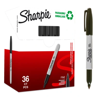 Abbildung von Sharpie Permanent Marker, Marker Stifte mit feiner Spitze, schwarze Tinte, 36 Stück Market Set