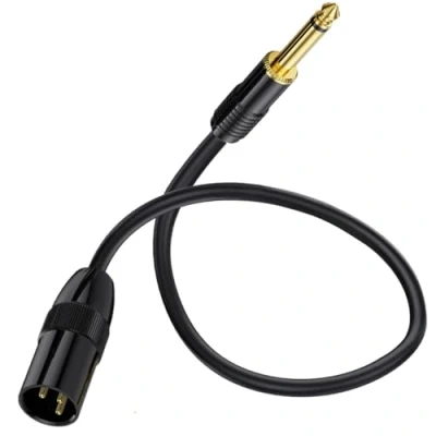 Abbildung von HTGuoji Unsymmetrisches XLR auf 6,35 mm Kabel, TS Mono Stecker, Audio 3 poliger Stecker Kabel für Verstärker, Instrumente usw. (50 cm)