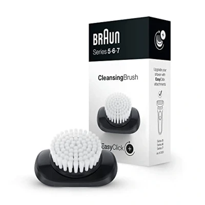 Abbildung von Braun EasyClick Gesichtsreinigungsbürsten Aufsatz für Rasierer Herren, kompatibel mit Series 5, 6 und 7 Elektrorasierer (Rasierer Modelle ab 2020)
