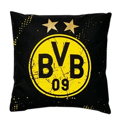 Abbildung von Borussia Dortmund, BVB Kissen Sterne, Schwarz/Gelb, 40x40cm, 1 Stück (1er Pack)
