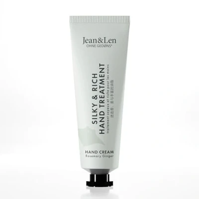Abbildung von Jean &amp; Len Mini Silky Rich Treatment Rosemary Ginger, 100% recyclebare Alutube (ohne Deckel), praktische Reisegröße, sorgt für weiche Hände, Handcreme mini, ohne Parabene Silikone, 30 ml
