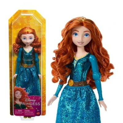 Abbildung von Disney Princess Spielzeug, bewegliche Merida Modepuppe mit glitzernder Kleidung und Accessoires, inspiriert vom Pixar Film, Geschenk für Kinder, HLW13