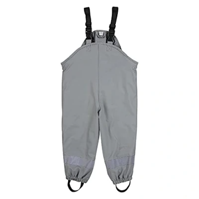 Abbildung von Sterntaler Regenhose gefüttert uni Kinder wasserdicht Unisex Matsch und Buddelhose mit verschweißten Nähten elastischen Hosenträgern Regenbekleidung warm mittelgrau, Größe 92