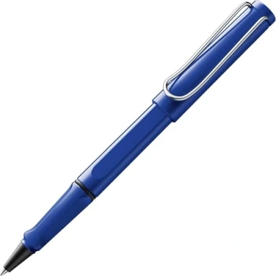 Abbildung von Lamy safari blue Tintenroller zeitlos klassicher Stift mit ergonomischem Griff &amp; Strichbreite M Gehäuse aus robustem ASA Kunststoff Tintenrollermine 63 in blau