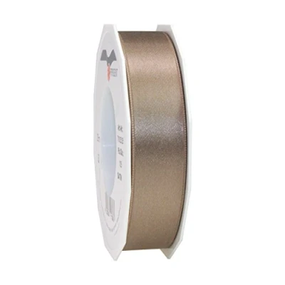 Abbildung von PRÄSENT C.E. Pattberg Satin Taupe, 25 m Satinband zum Einpacken von Geschenken, mm Breite, Geschenkband Dekorieren &amp; Basteln, Dekoband, Anlass