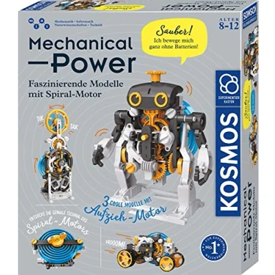 Abbildung von Kosmos ‎620783 Mechanical Power, Entdecke spielerisch Mechanik, Bausatz mit Spiral Motor für Rennauto, Roboter und Timer, Experimentierkasten Kinder ab 8 12 Jahre Bunt
