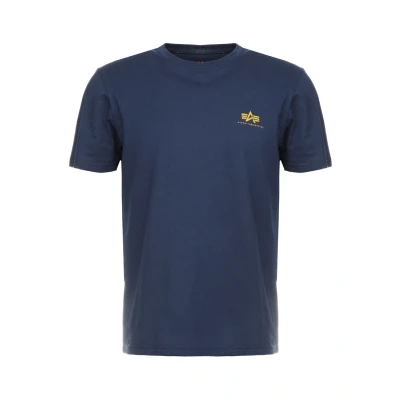Abbildung von Alpha Industries Small LOGO Tshirt print, Herren, Größe: Small, New navy
