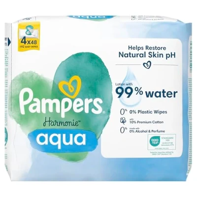 Abbildung von Pampers Harmonie Aqua Baby Feuchttücher, 192 Stück
