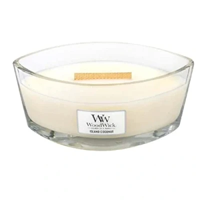 Abbildung von Woodwick Ellipse Island Coconut Duftkerze, Größe: 454 g, Transparent
