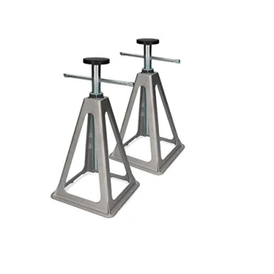 Abbildung von Cartrend Caravan Stützbock, Wohnwagen Stützbock Wohnmobil Wohnwagenzubehör Wohnmobilzubehör, 2er Set, Aluminium, bis 900 Kg belastbar, silber