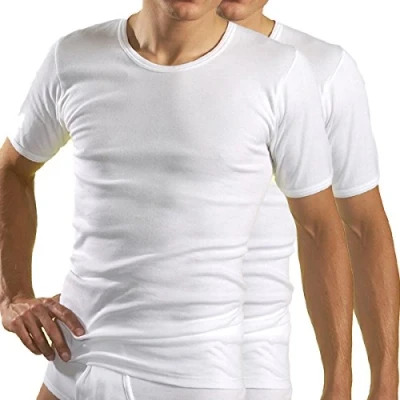 Abbildung von HERMKO 3840 2er Pack Herren Kurzarm Shirt (Weitere Farben), 100% Bio Baumwolle, Größe:D 7 = EU XL, Farbe:weiß
